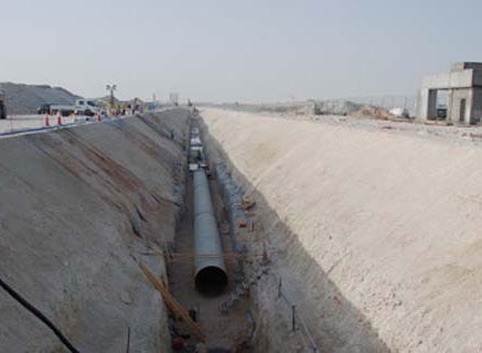 球墨管供水管施工現(xiàn)場(chǎng)